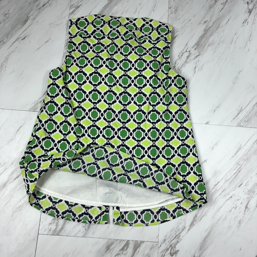Lands End Green Print Top Size XSMALL EUC! - Picture 2 of 6